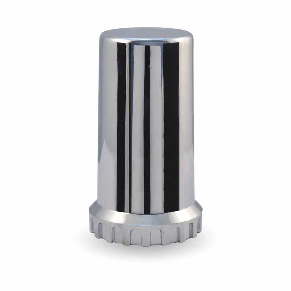 Trux Accessories 33mm Threaded Long Nut Cover with Flange - Chrome ABS