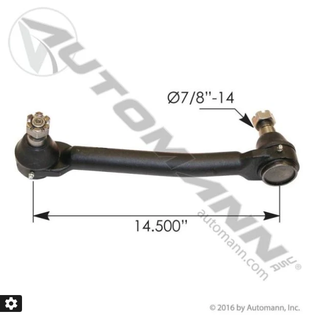 Automann 463.DS5533 Drag Link - 14.500 in C-to-C, IHC/Navistar