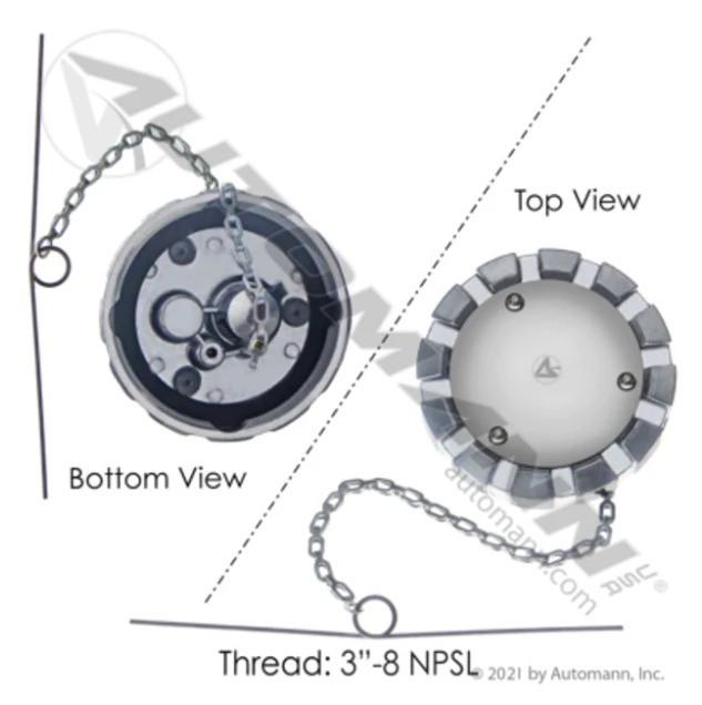 Automann 572.1009 Fuel Cap Vented, Non-Locking 3in-8 NPSL