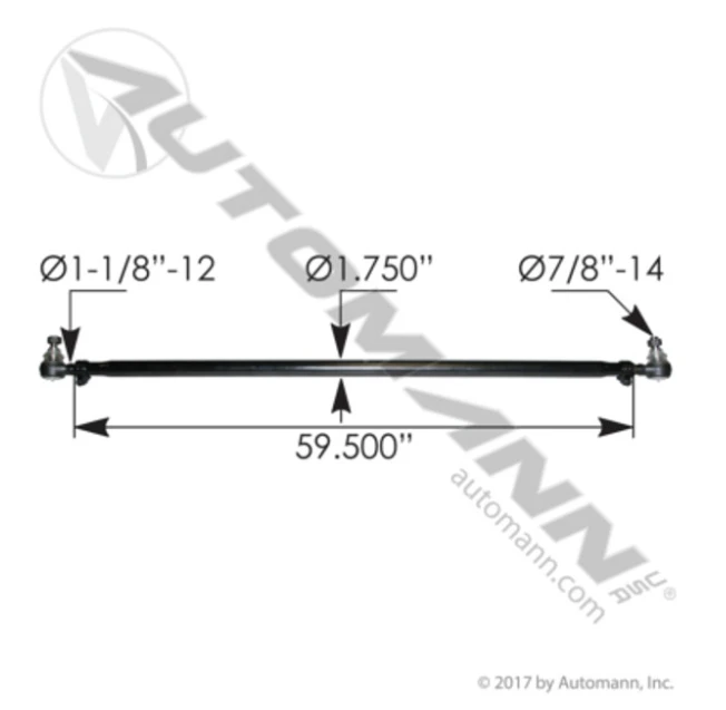 Automann 463.DS5003 IH Hendrickson Cross Tube Assembly - 59.5" C-to-C