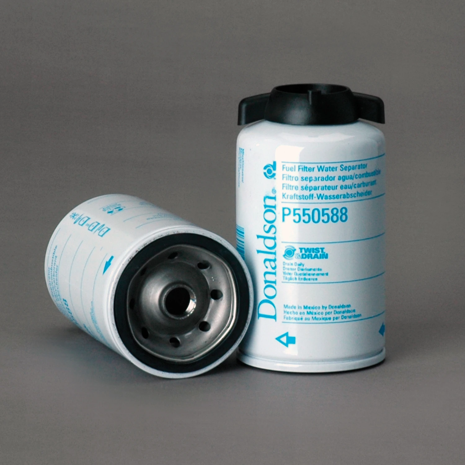 Fuel Filter, Screw-On Water Separator, Twist & Drain