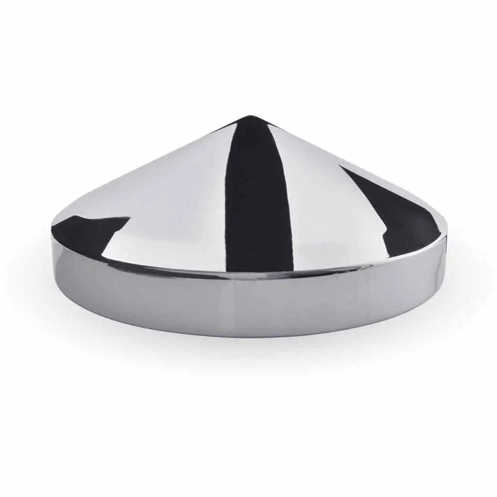 7 1/4" I.D Pointed Rear Hubcap - Chrome Metal (THUB-712P)