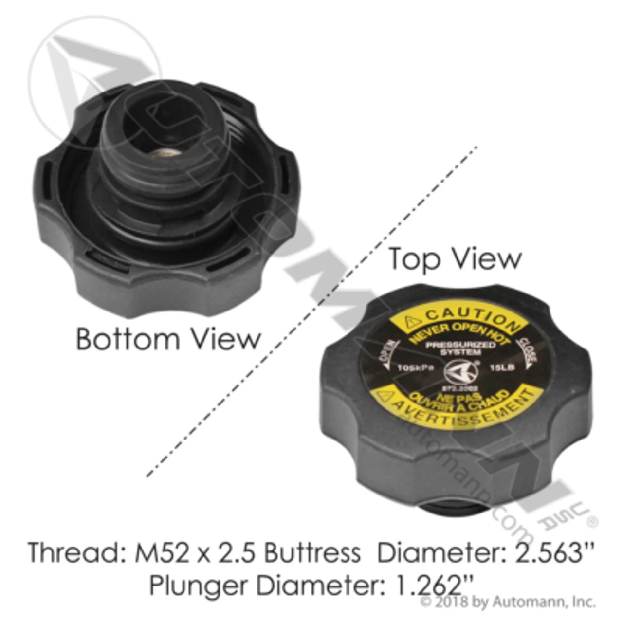 Coolant Surge Tank Cap 15LB PSI