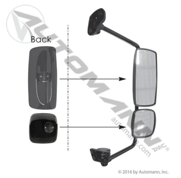 Automann 563.46003 Mirror Assy RH Black Freightliner