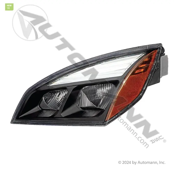 Headlamp LH Black LED Freightliner P4