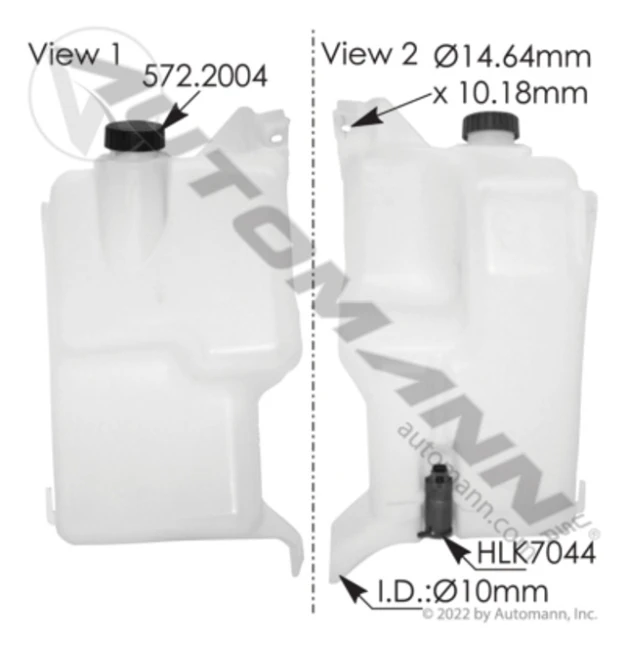 Automann 575.10117 Washer Fluid Reservoir Freightliner