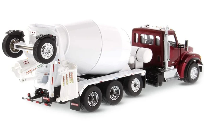 1:50 Kenworth T880 SFFA Tandem with Lift Axle and McNeilus Bridgemaster Mixer - Radiant Red