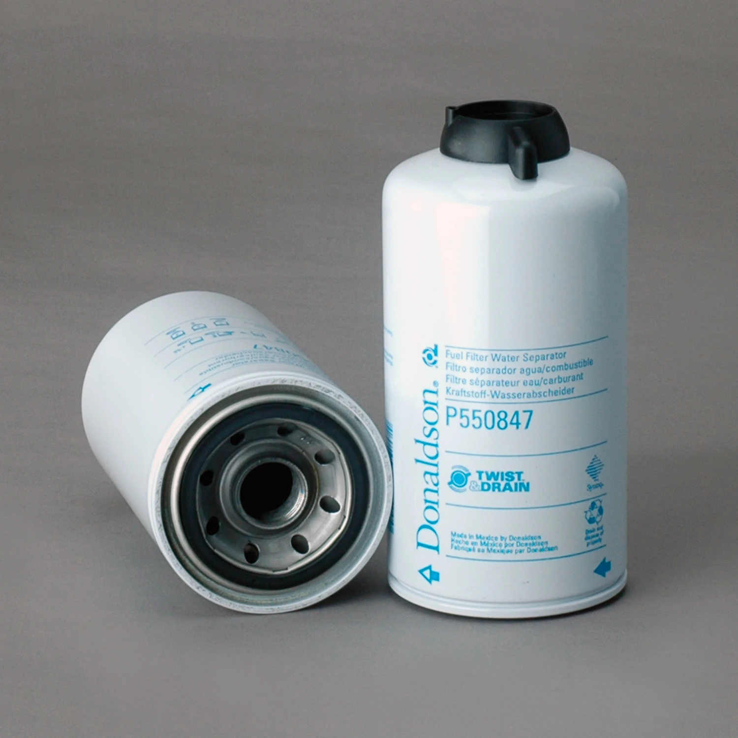 Fuel Filter, Screw-On Water Separator, Twist & Drain
