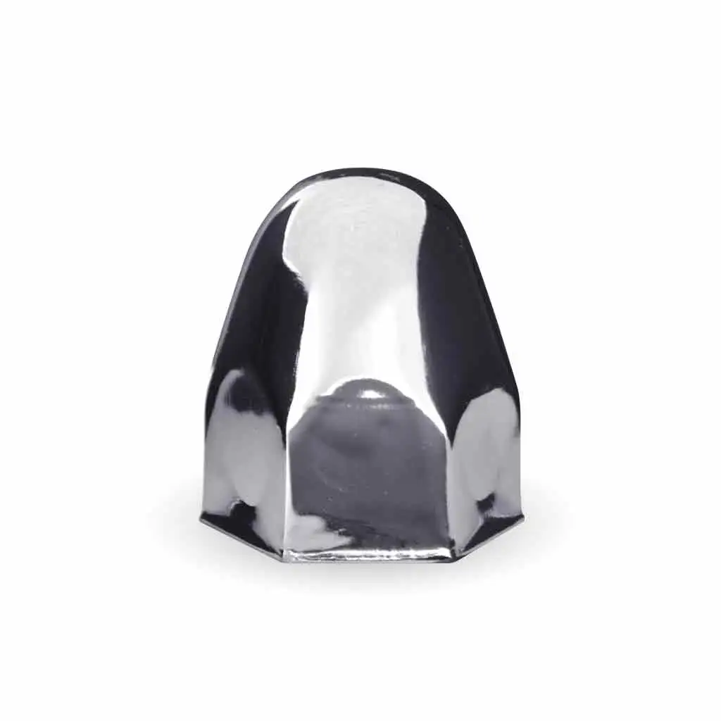 1 1/2" Push On Nut Cover - Chrome Metal Bullet
