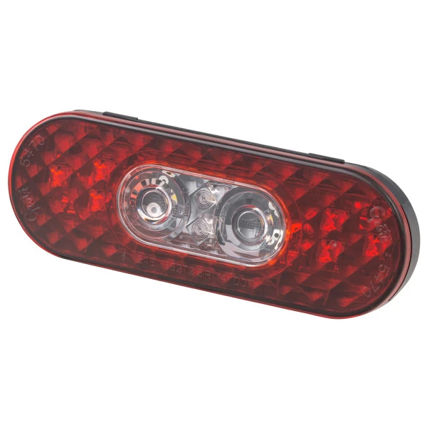 6" Oval LED Stop Tail Turn Light w/ Integrated Back-up