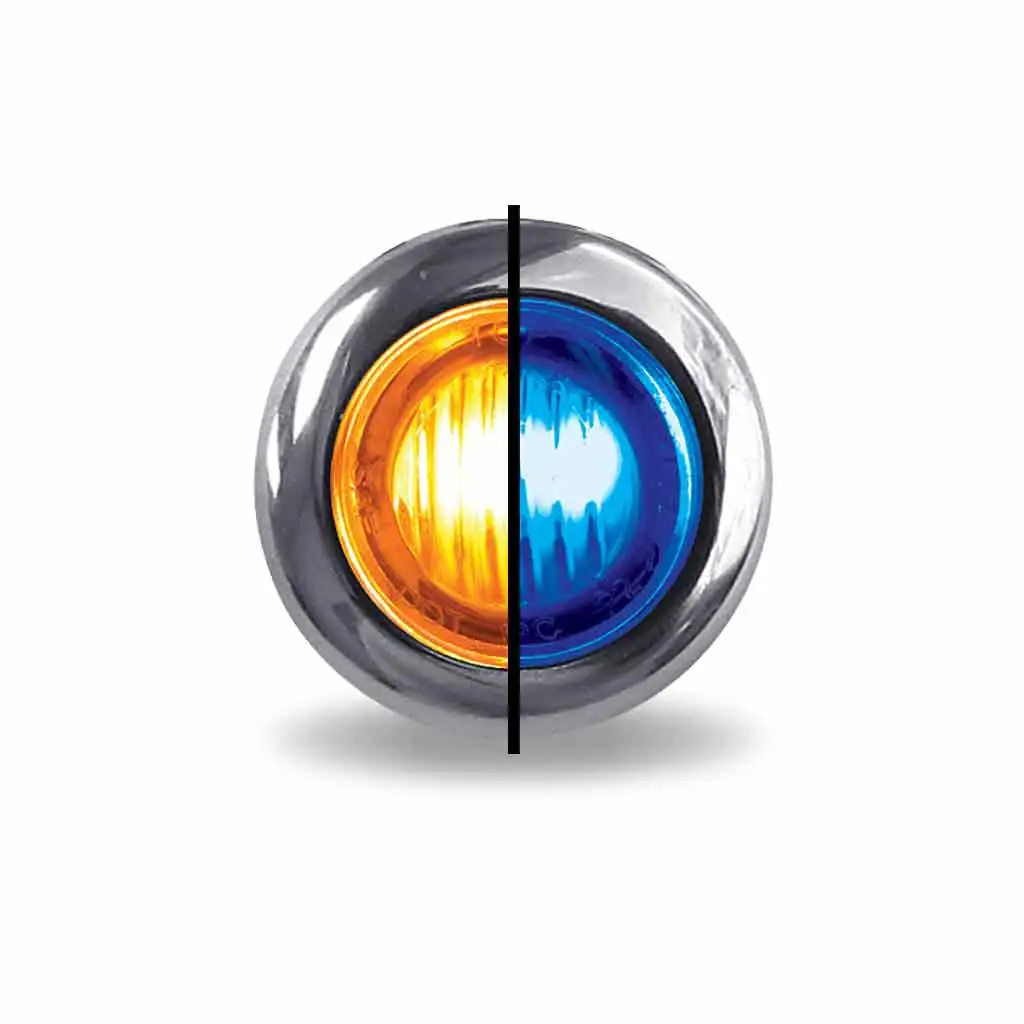 3/4" Amber Marker to Blue Auxiliary Round LED Light - 2 Diodes (TLED-BX3AB)