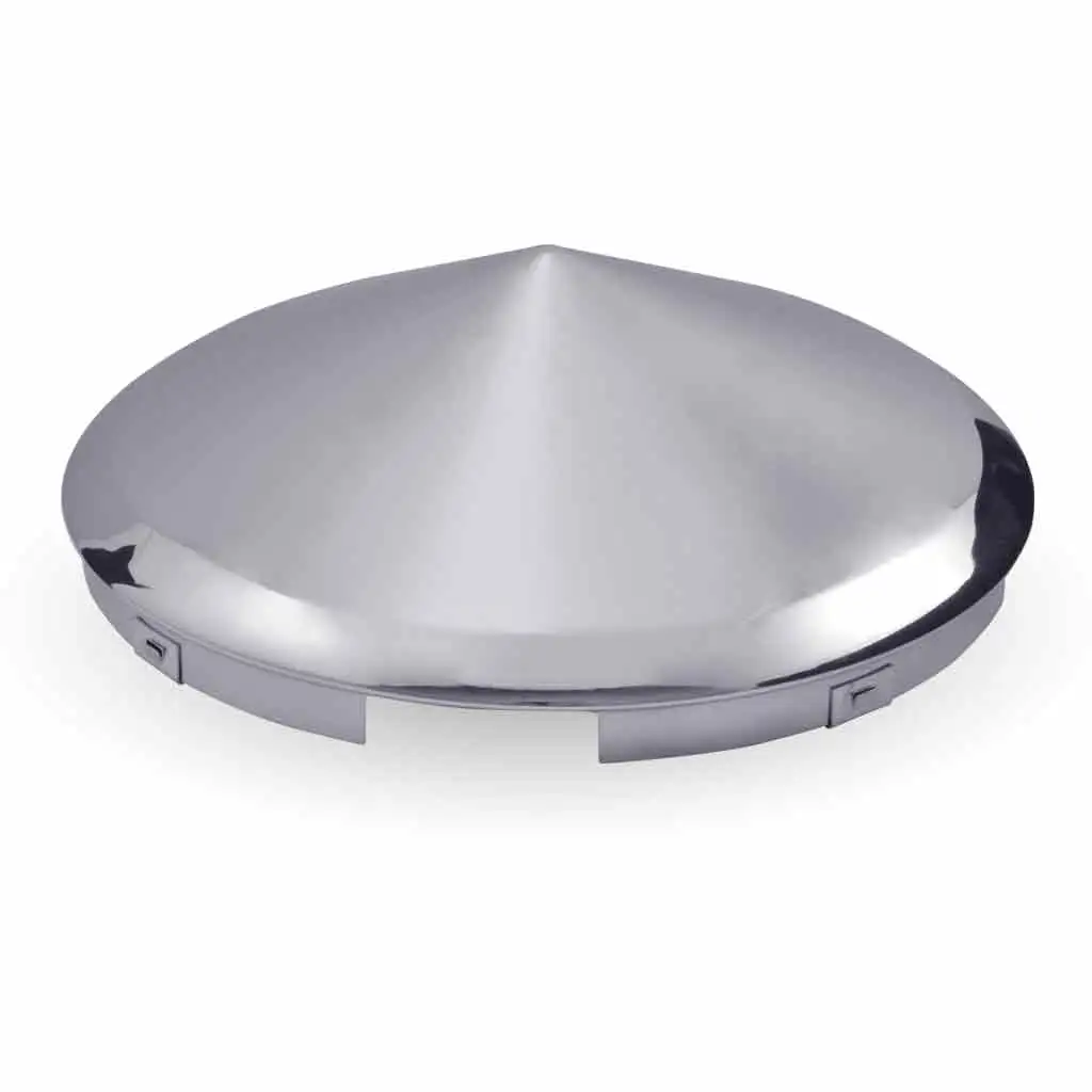 6 Notch Pointed Front Hubcap - Chrome Metal (THUB-6NP)
