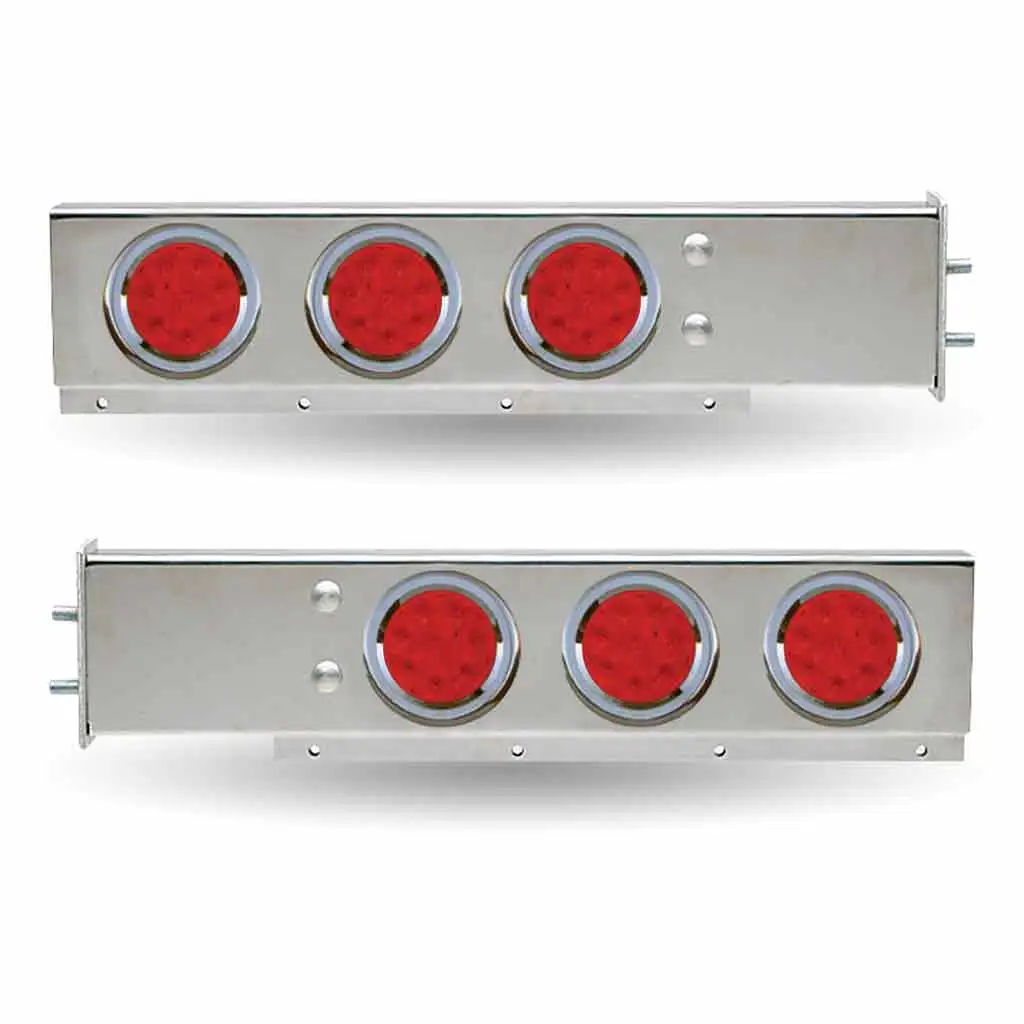 Trux Accessories 30" LED Mud Flap Hangers - 4" LEDs, Stainless Steel