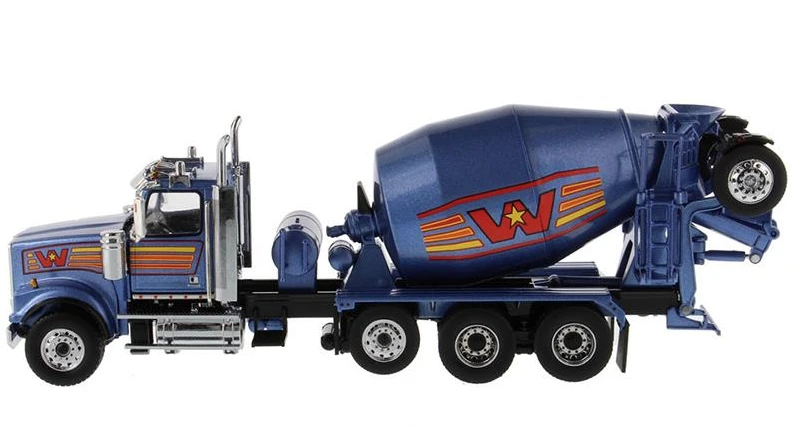 1:50 Western Star 4900 with Lift Axle and McNeilus BridgeMaster Mixer - Metallic Blue