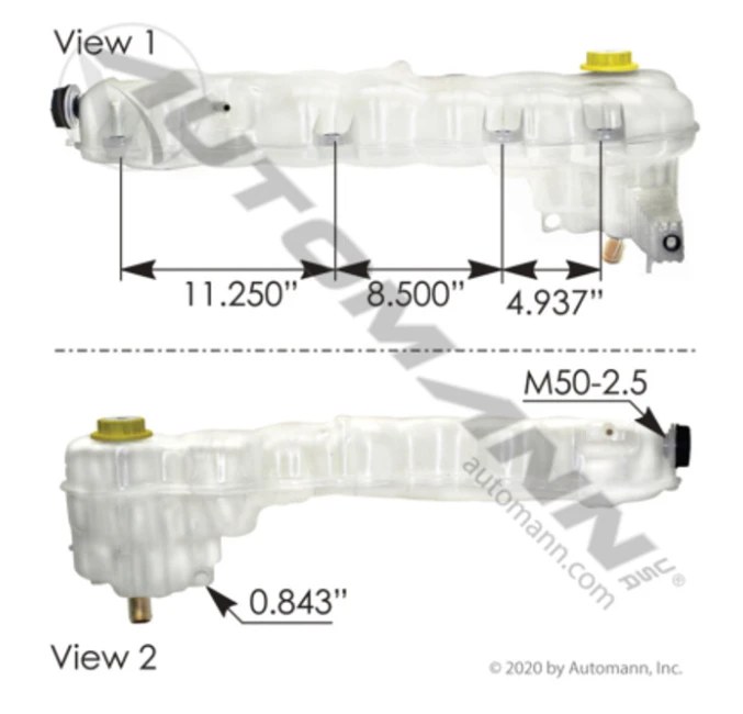 Automann 575.10115 Coolant Reservoir for Freightliner