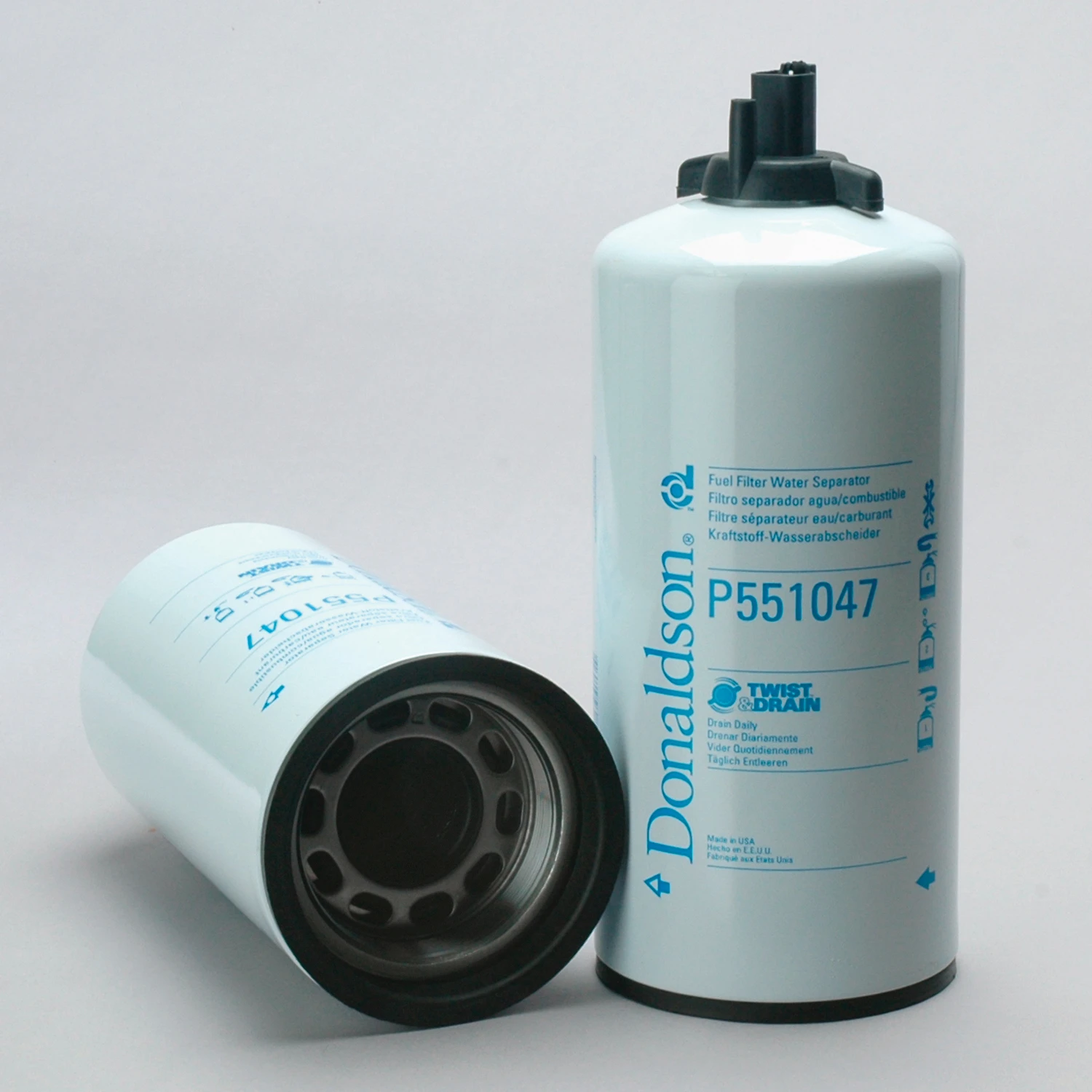 Fuel Filter, Screw-On Water Separator, Twist & Drain