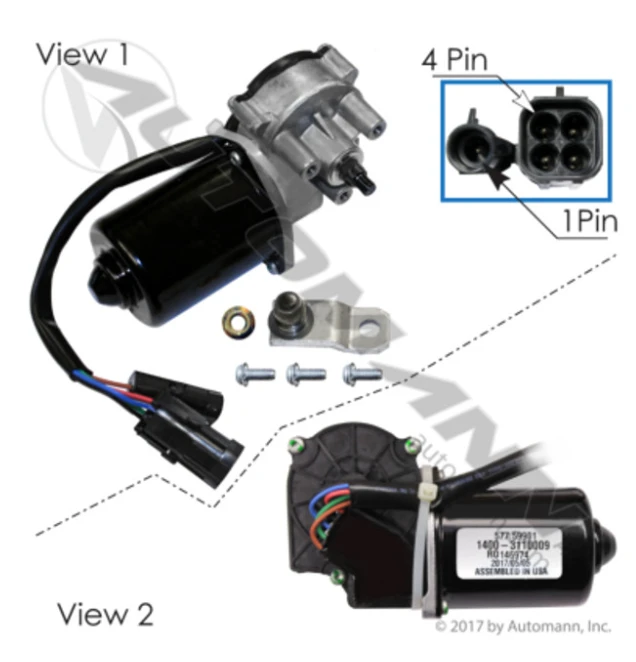 Automann 577.59901 Kenworth Wiper Motor