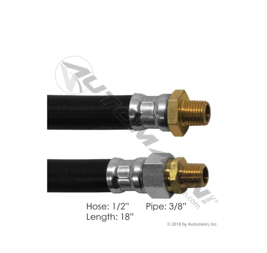 Air Hose Assy 1/2ID x 3/8NPT x 18in