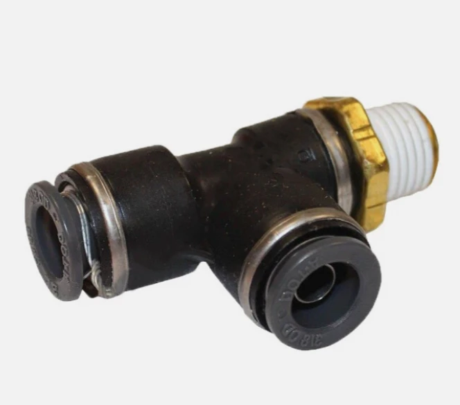 PLC Swivel Male Run Tee 3/8 X 1/4in