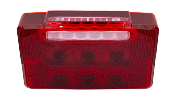 HDL HD74014RL 7" Rectangular Combo Red/White