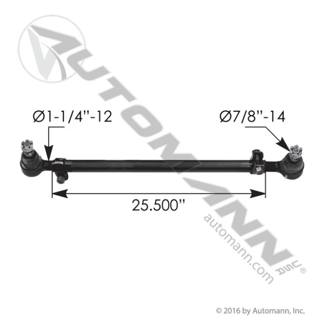 Automann 463.DS9655 Drag Link Assembly 25.5" C to C for Volvo