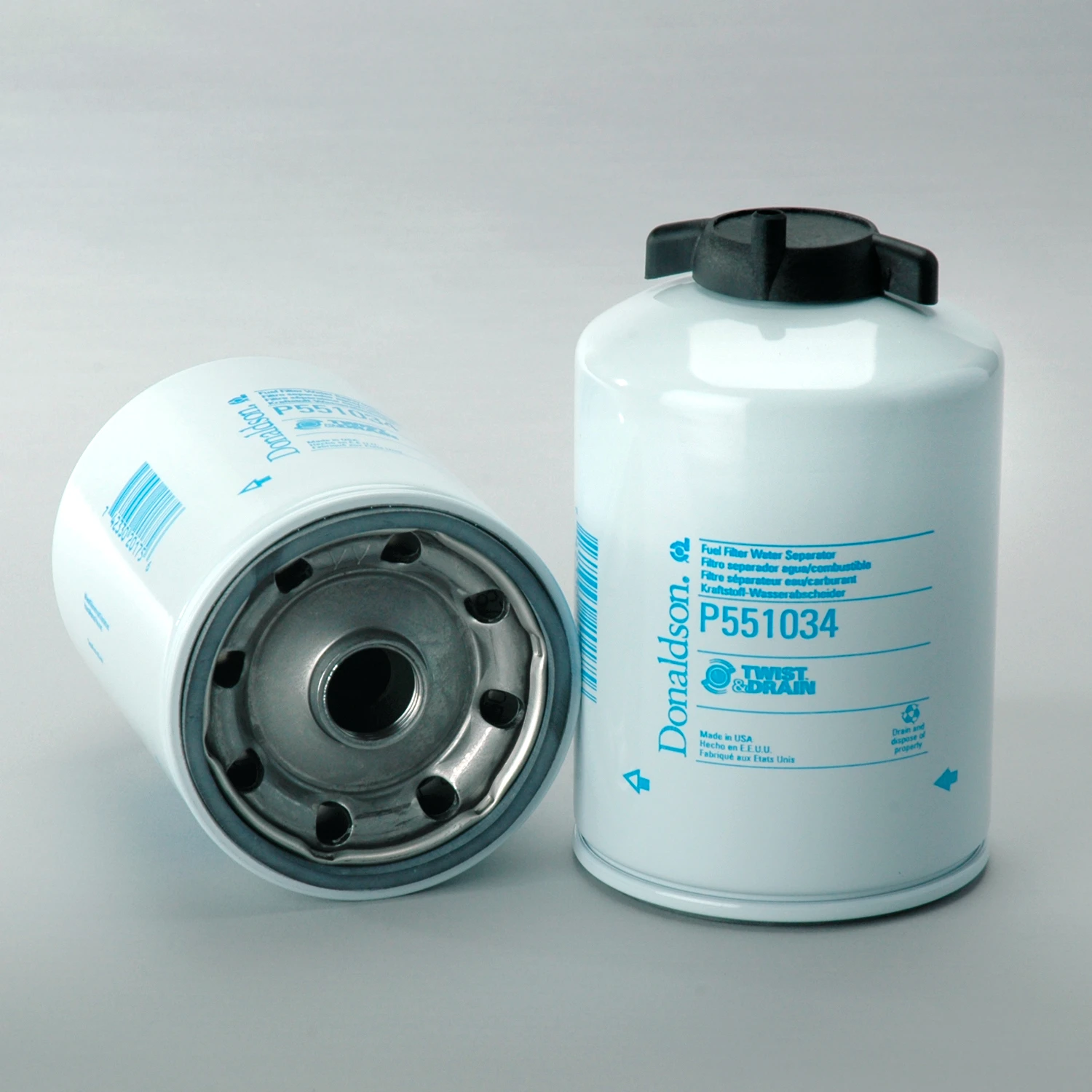 Fuel Filter, Screw-On Water Separator, Twist & Drain