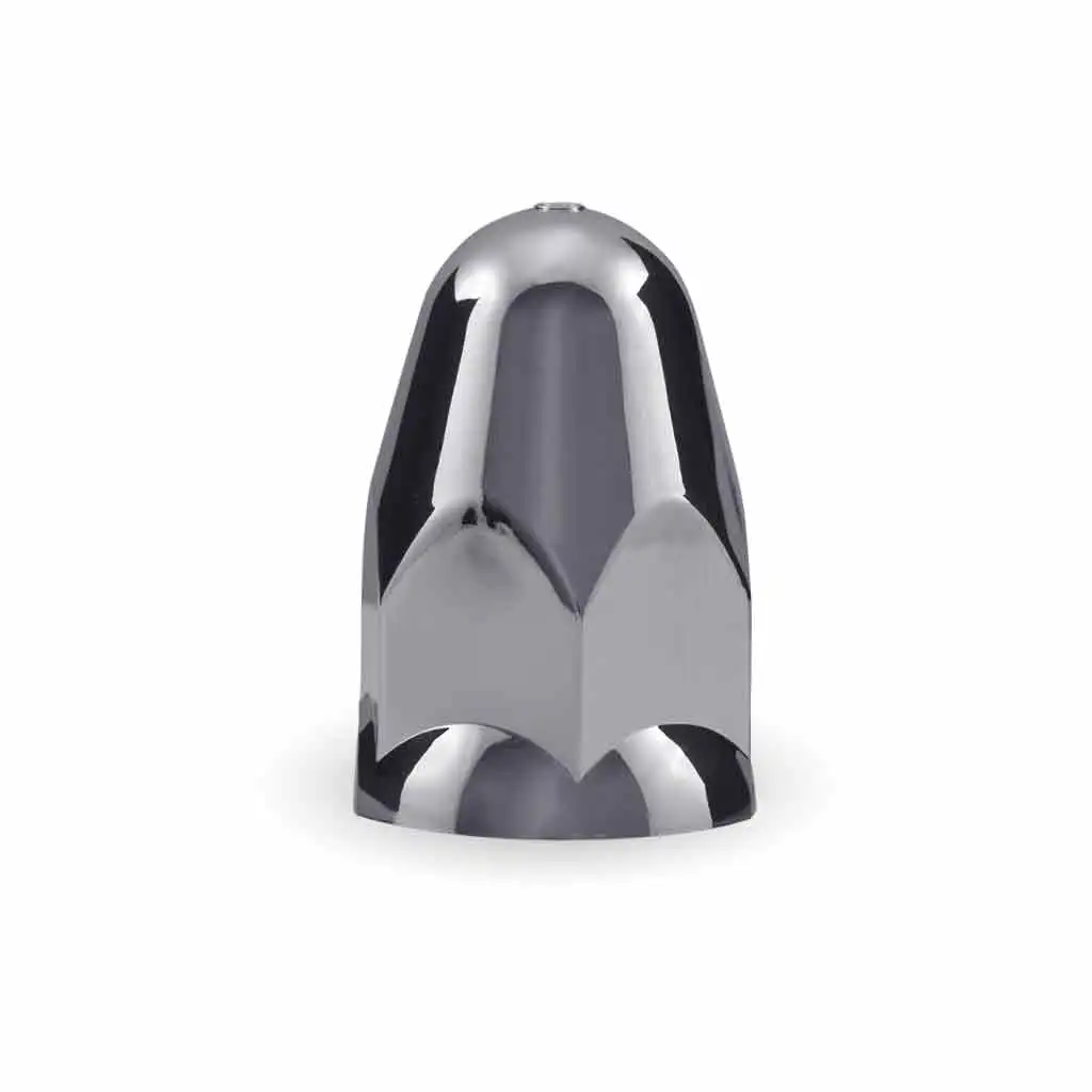 Trux Accessories 1 1/2" Push On Nut Cover with Flange - Chrome ABS Plastic
