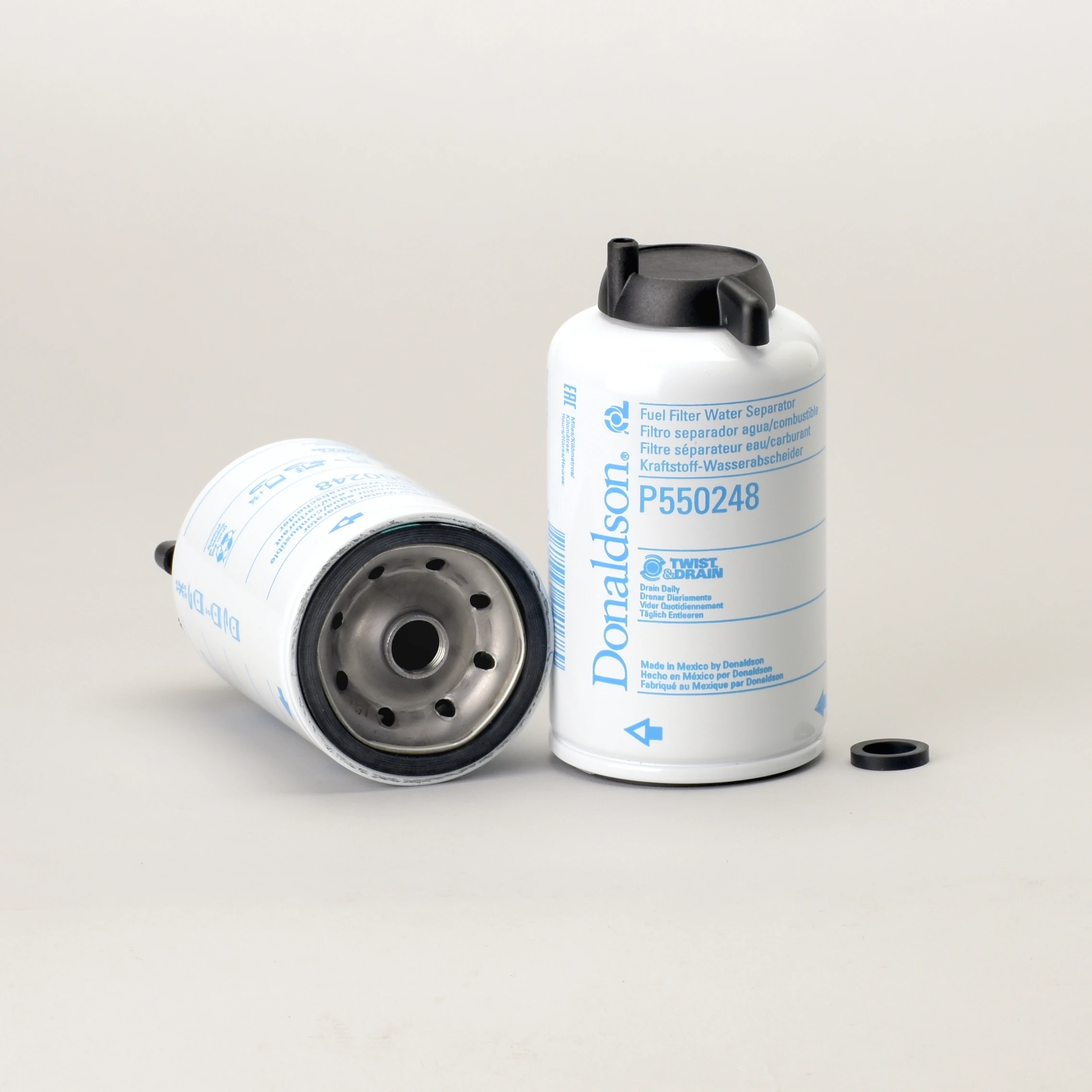Fuel filter, screw-on water separator, twist & drain