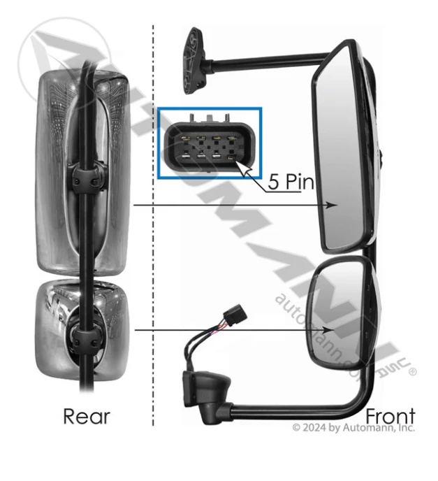 RH Chrome Heated Mirror Assembly