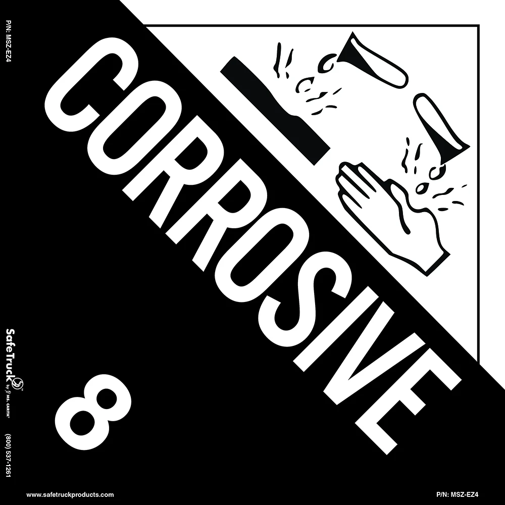 Ms. Carita 10.75"x 10.75" CORROSIVE 8 Decal MSZ-EZ4