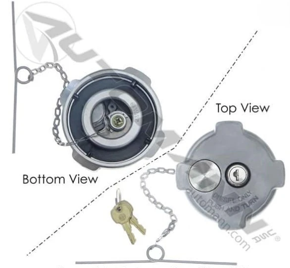Automann 572.1018 Locking Diesel Fuel Cap for Freightliner Cascadia
