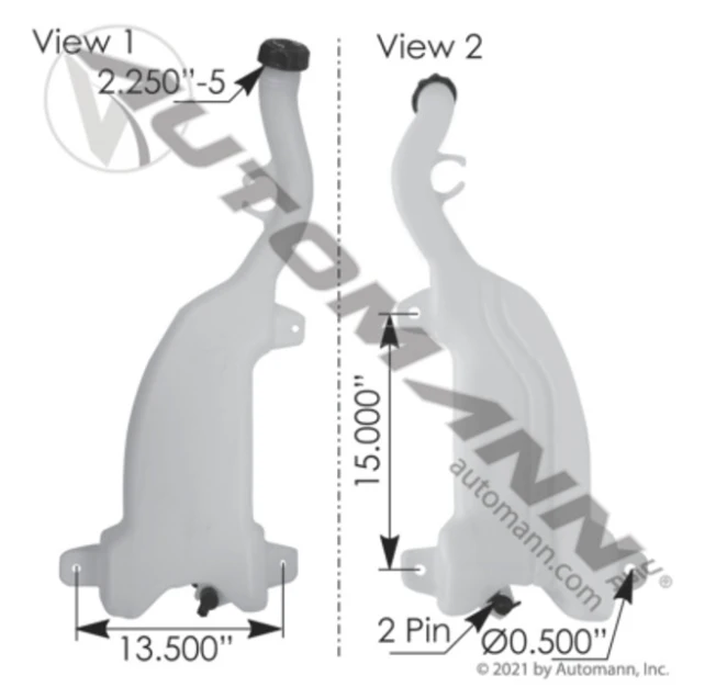 Automann 575.1015 Washer Fluid Reservoir for Freightliner