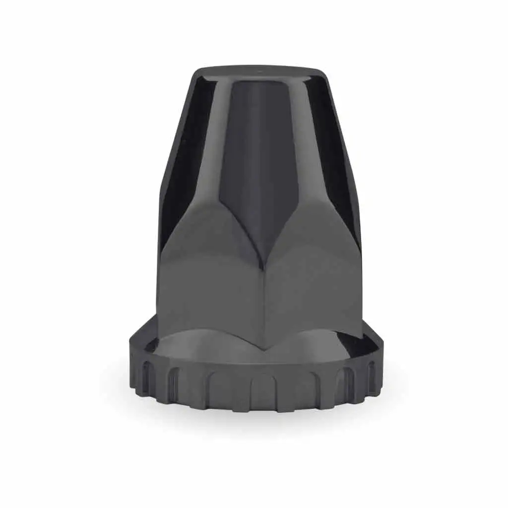 33mm Black Threaded Nut Cover with Flange - Chrome ABS
