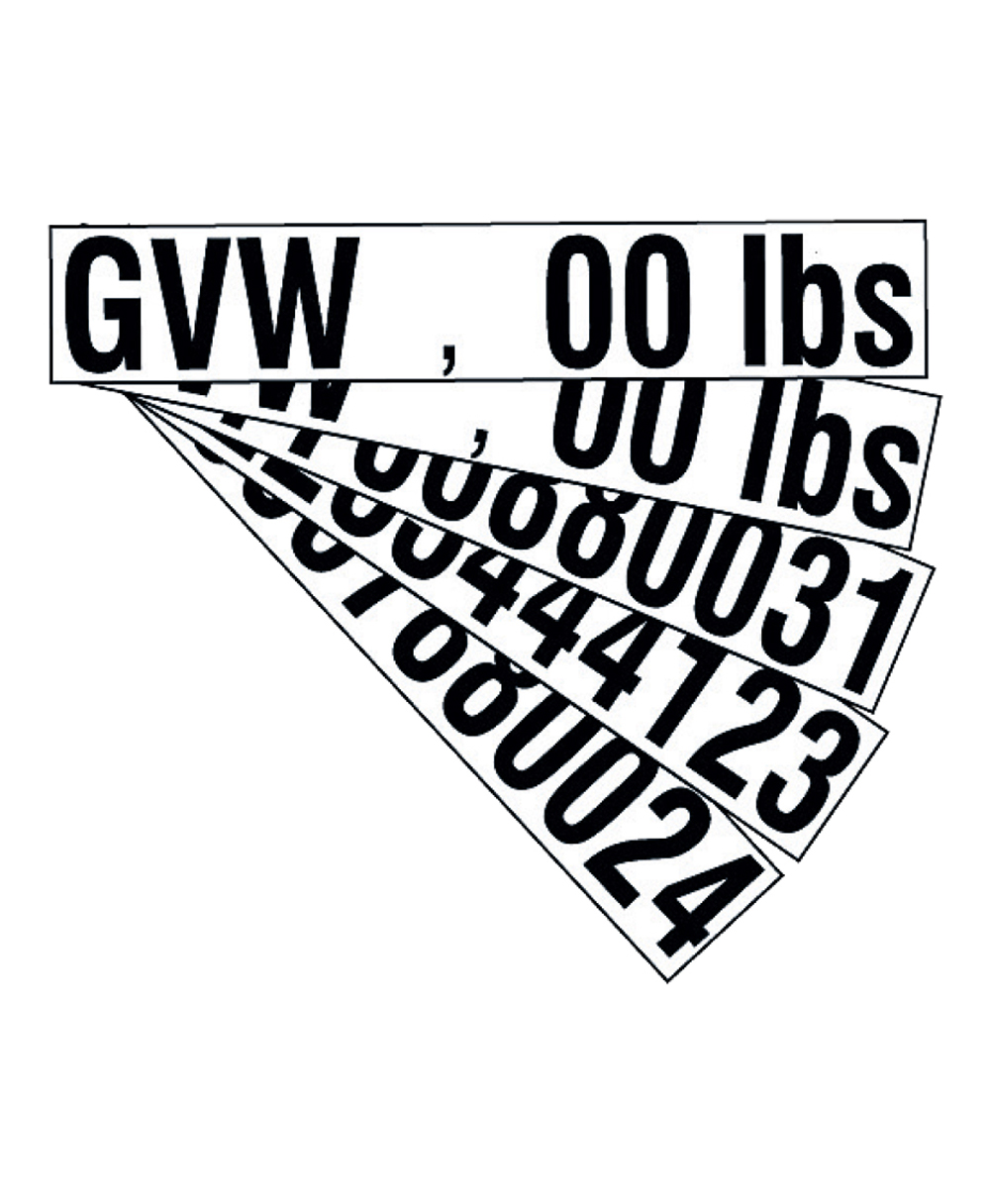 Gross Vehicle Weight Decal Kit - GVW101