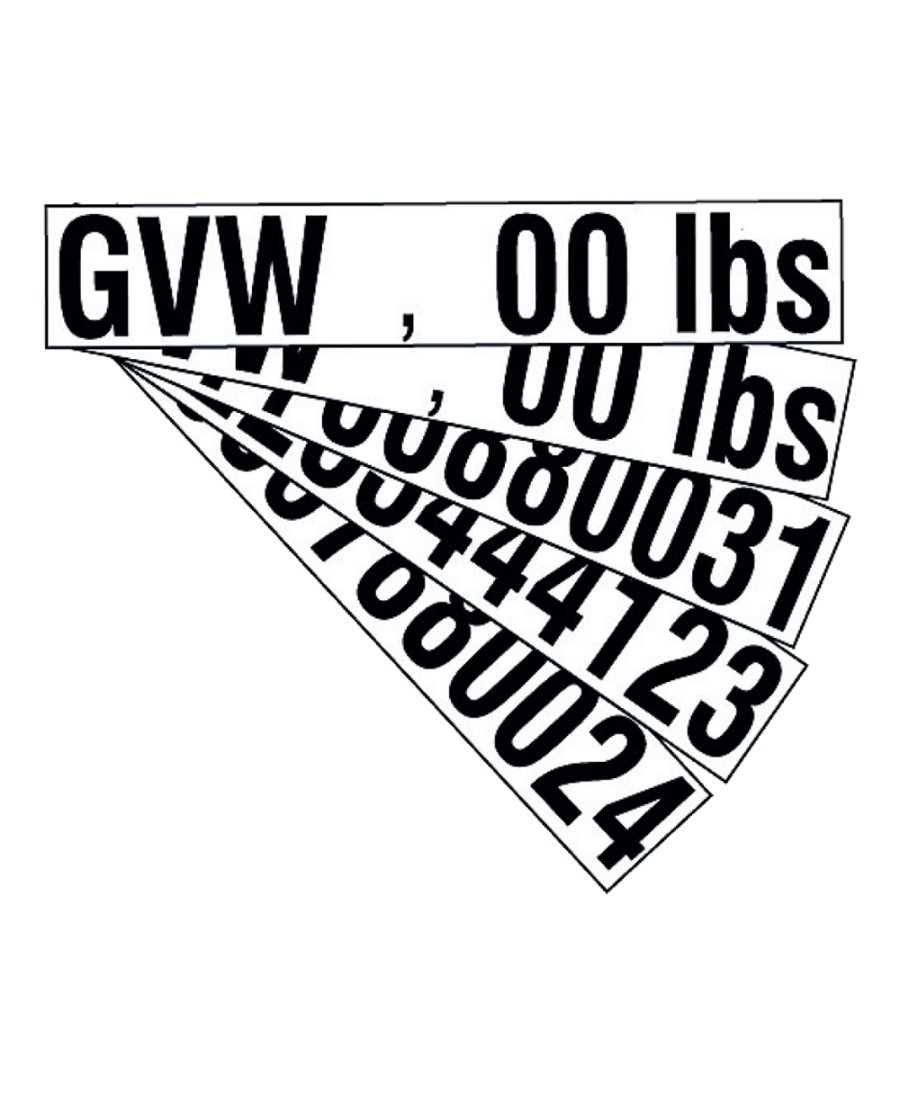 Gross Vehicle Weight Decal Kit - GVW101