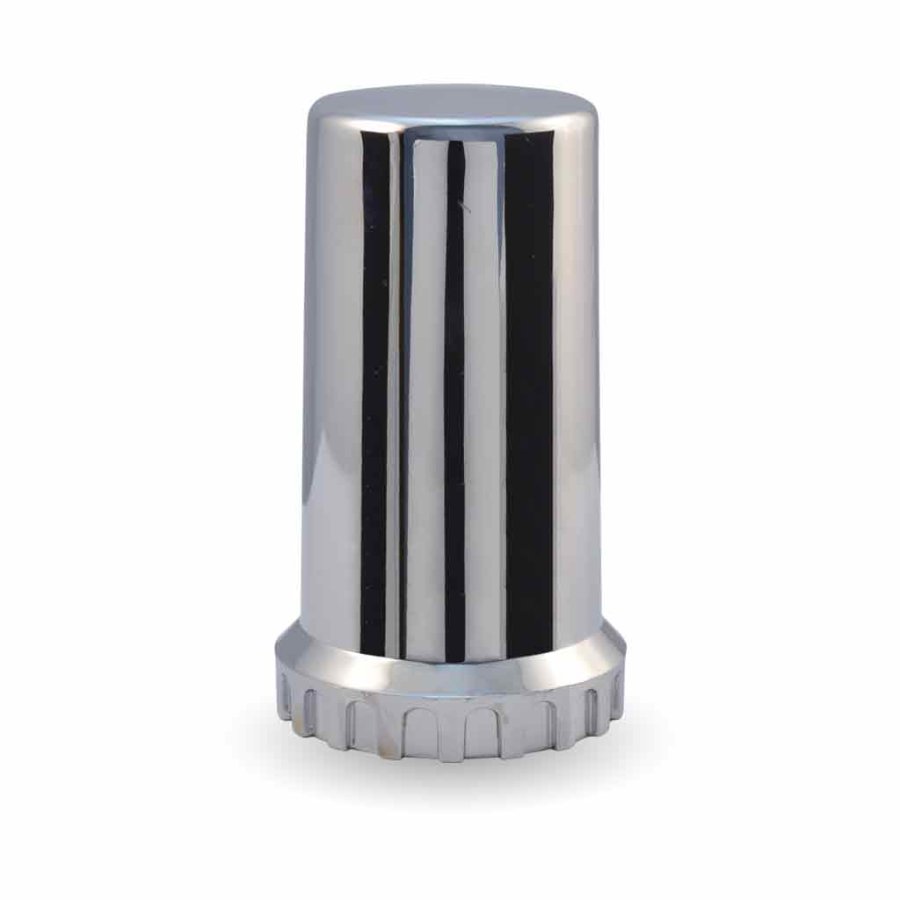 Trux Accessories 33mm Threaded Long Nut Cover with Flange - Chrome ABS - TNUT-F2TL