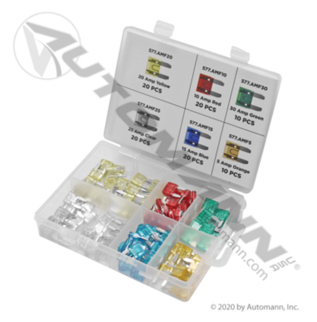 Automann 577.AMF100-KT Mini Blade Fuse Assortment 100 Pieces - 577.AMF100-KT