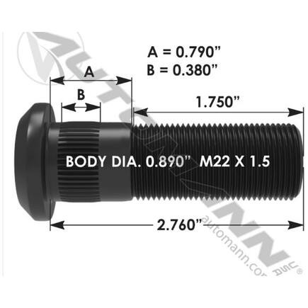 Automann 201.6139 Wheel Stud - 201.6139