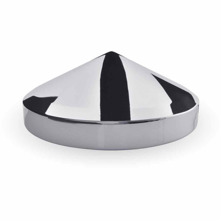 7 1/4" I.D Pointed Rear Hubcap - Chrome Metal (THUB-712P) - THUB-712P