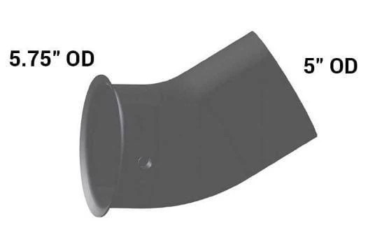 Grand Rock FL-16460-009 5" Elbow 35.5 Degree OD/Flare Pyro - FL-16460-009