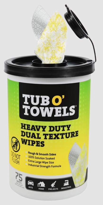 Tub O' Towels Heavy Duty Dual Texture Wipes, 75-Count - TW75-DT