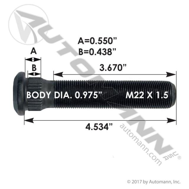 Automann 201.6156 Wheel Stud - 201.6156