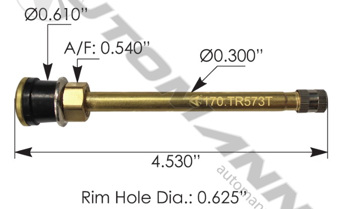 Valve Stem 4.530in Straight - 170.TR573T-50 EA