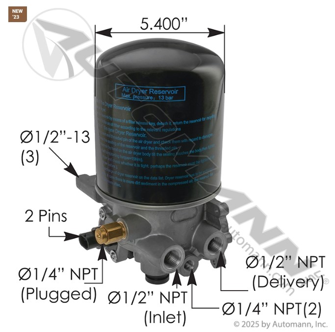 Wabco SS1200UP Type Coalescing Air Dryer - 170.955082
