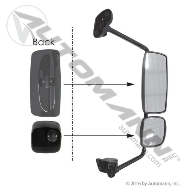 Automann 563.46003 Mirror Assy RH Black Freightliner - 563.46003