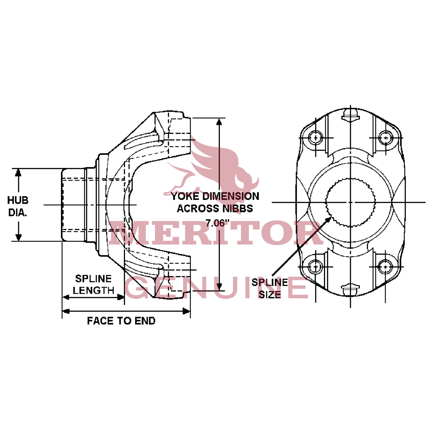 Drive Shaft End Yoke - 20WYSC3818