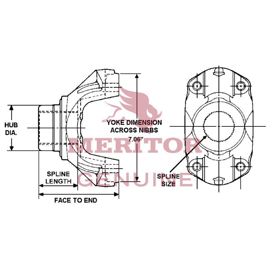 Drive Shaft End Yoke - 20WYSC3818