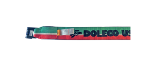 Doleco 23174430C - 4"X30' Mexico Green, White, Red Winch Strap with Flat Hook - 23174430C