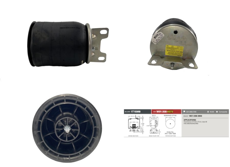 Firestone Air Spring - 1T15M8 CB 1/4NPT ST PST BRK - AS9647