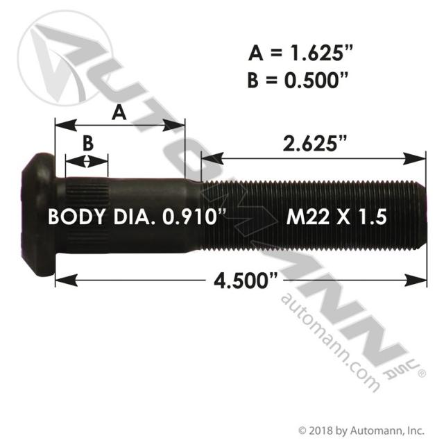 Automann 201.6141 Wheel Stud - 201.6141